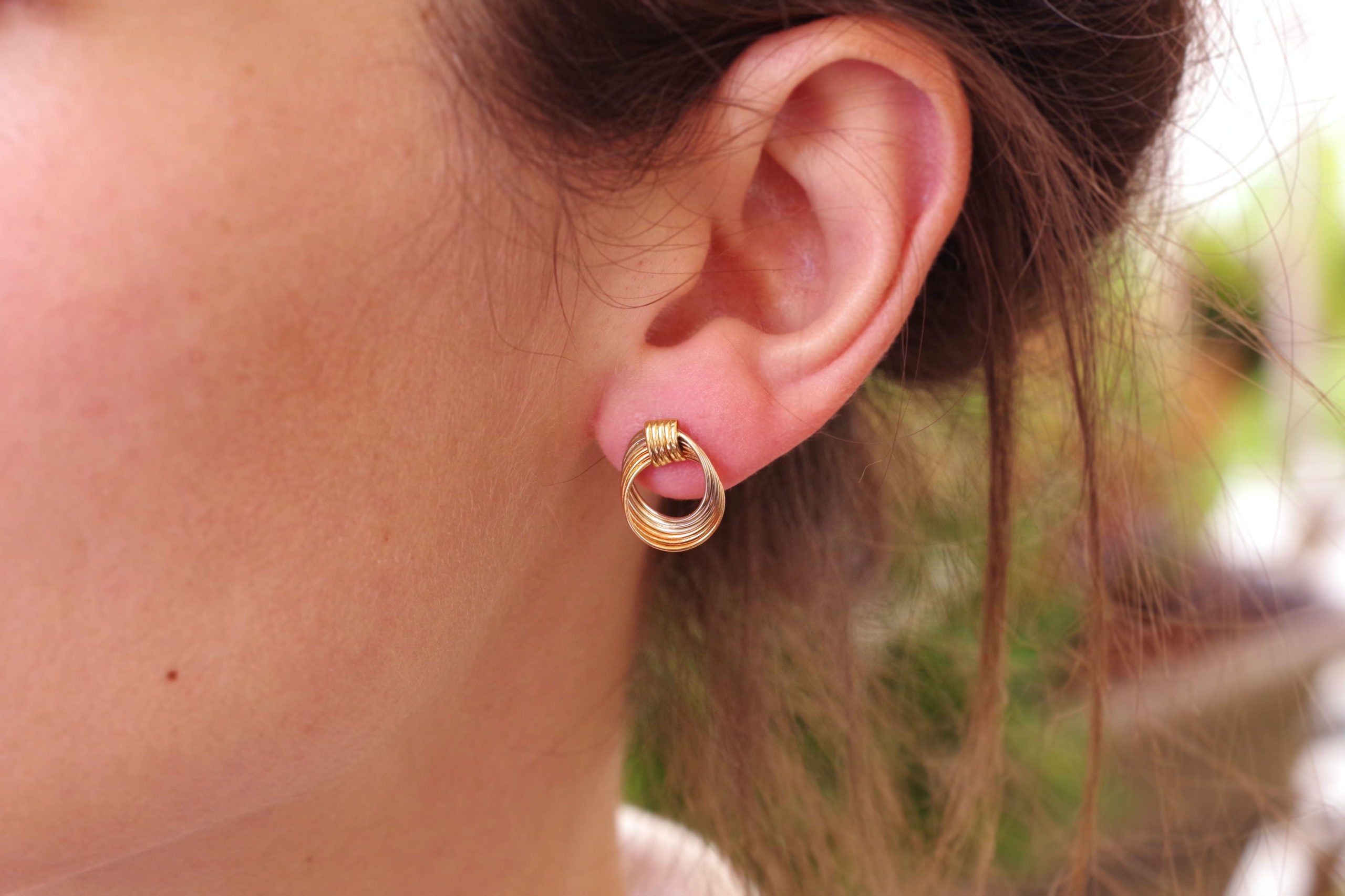 clou d'oreille or rose bijou occasion