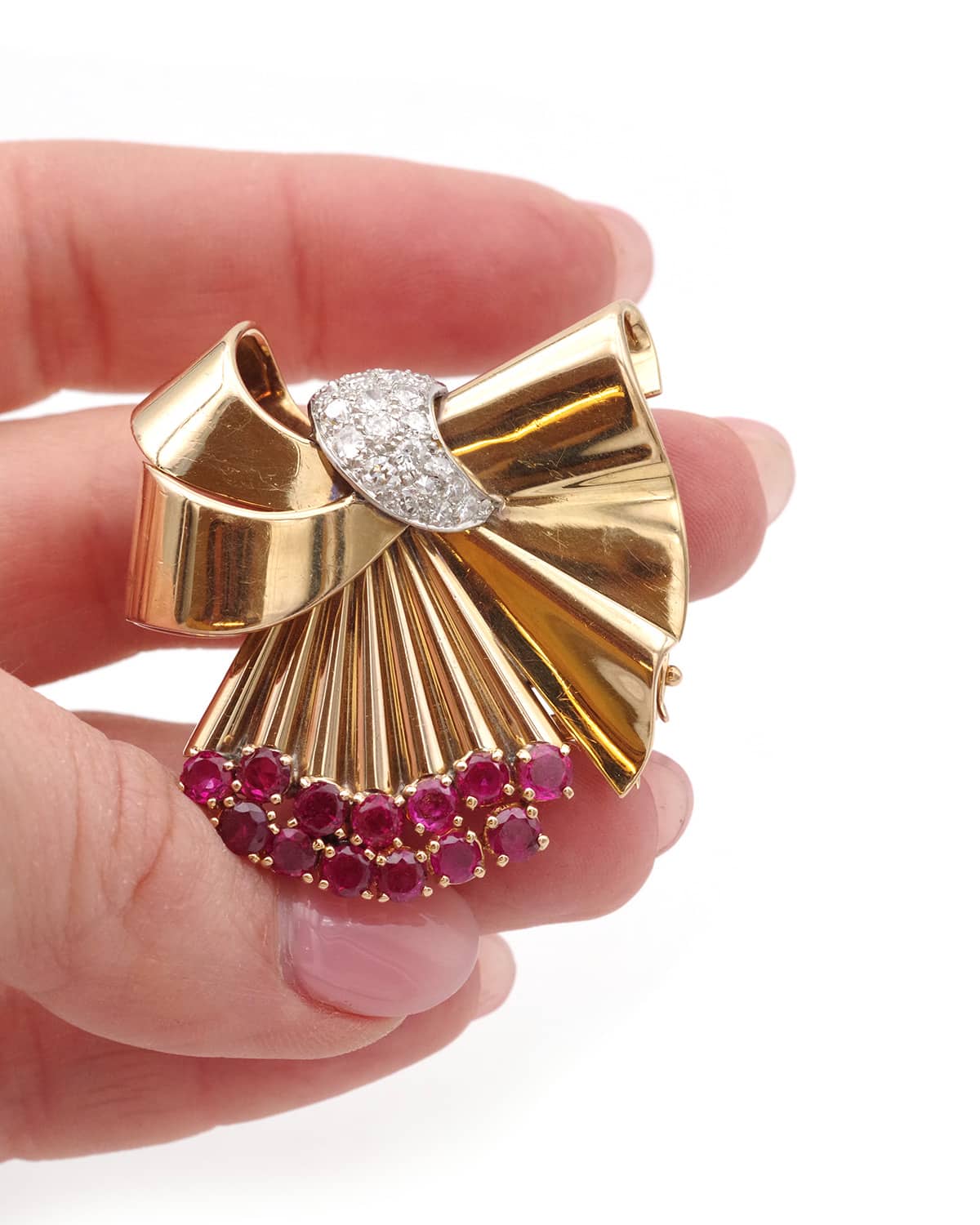 Retro gold diamond brooch