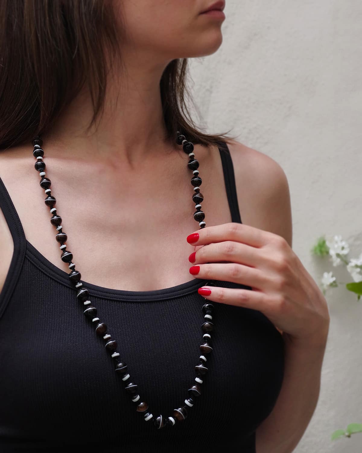 Antique banded agate necklace