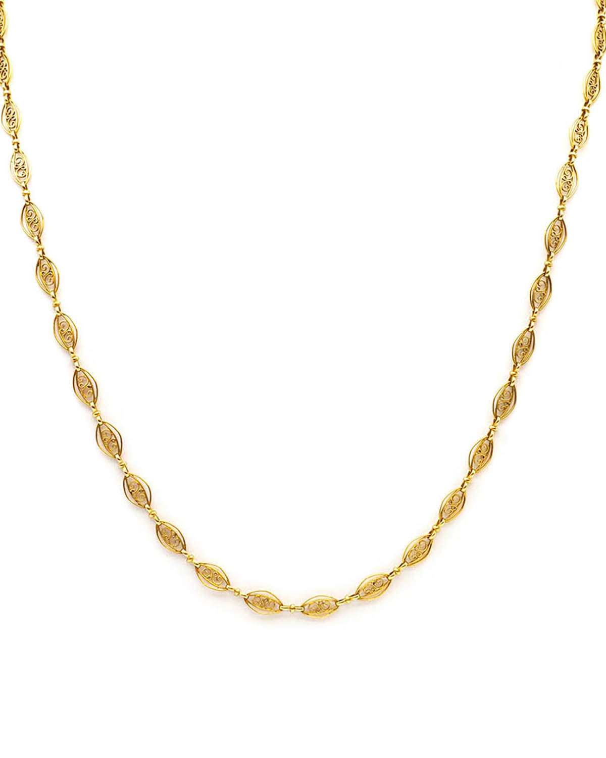 Antique filigree necklace in gold