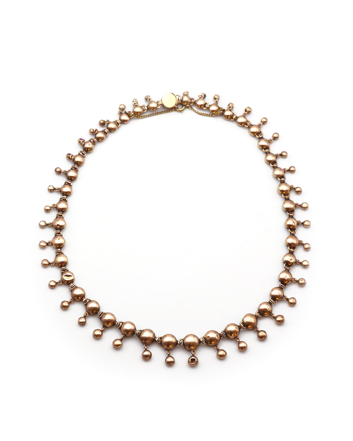 Collier draperie grenats de Perpignan en or