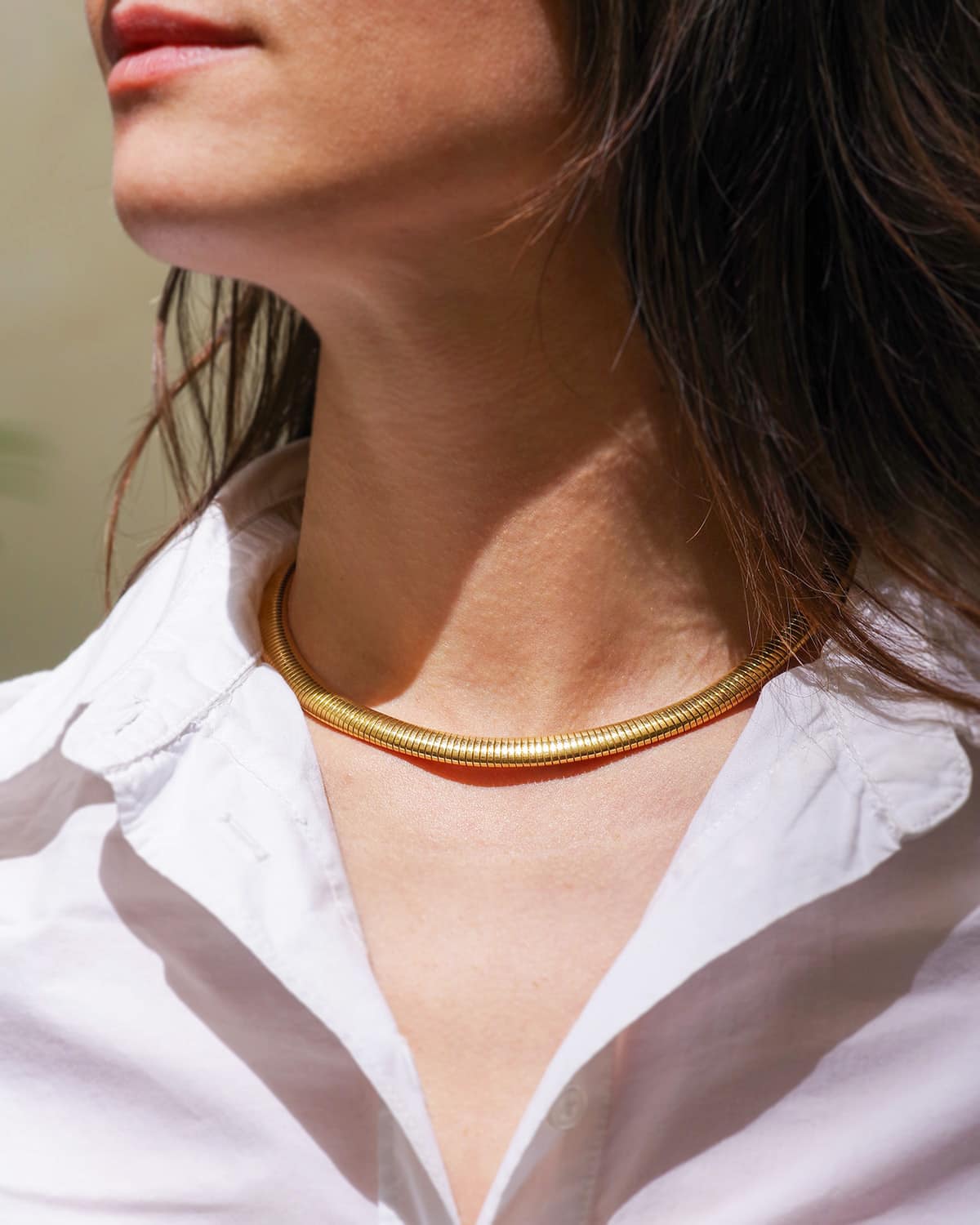 Collier souple tubogas en or