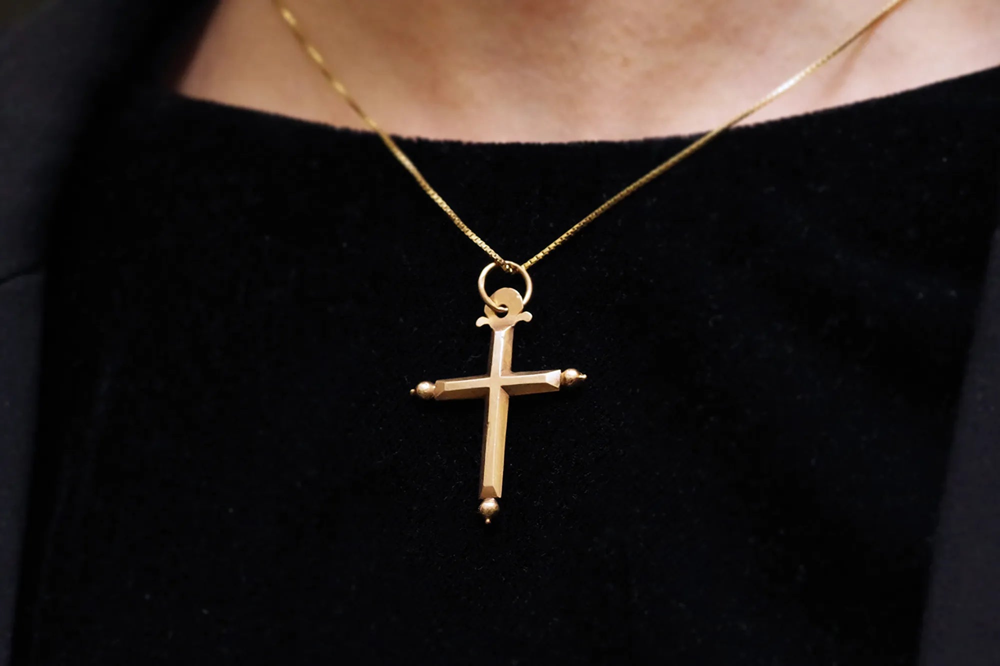 antique french gold cross