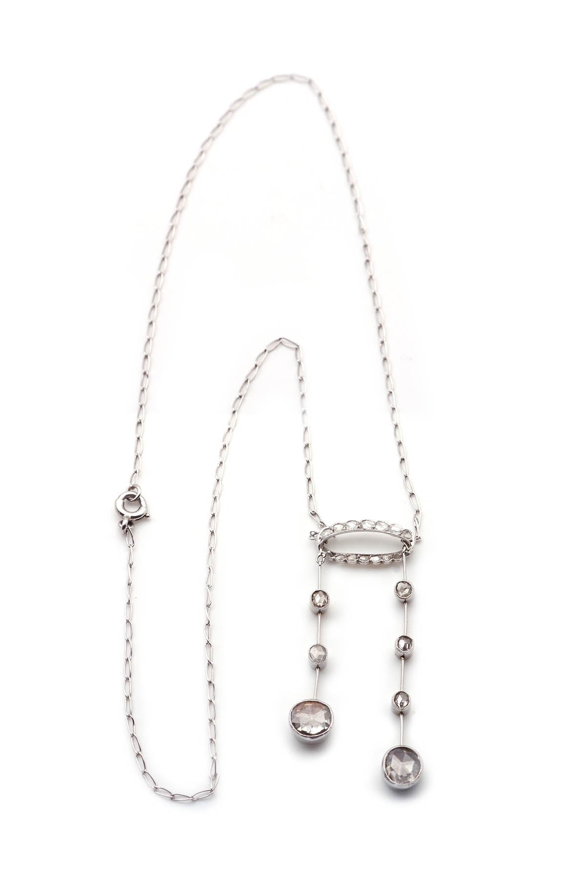 Edwardian diamond necklace in platinum