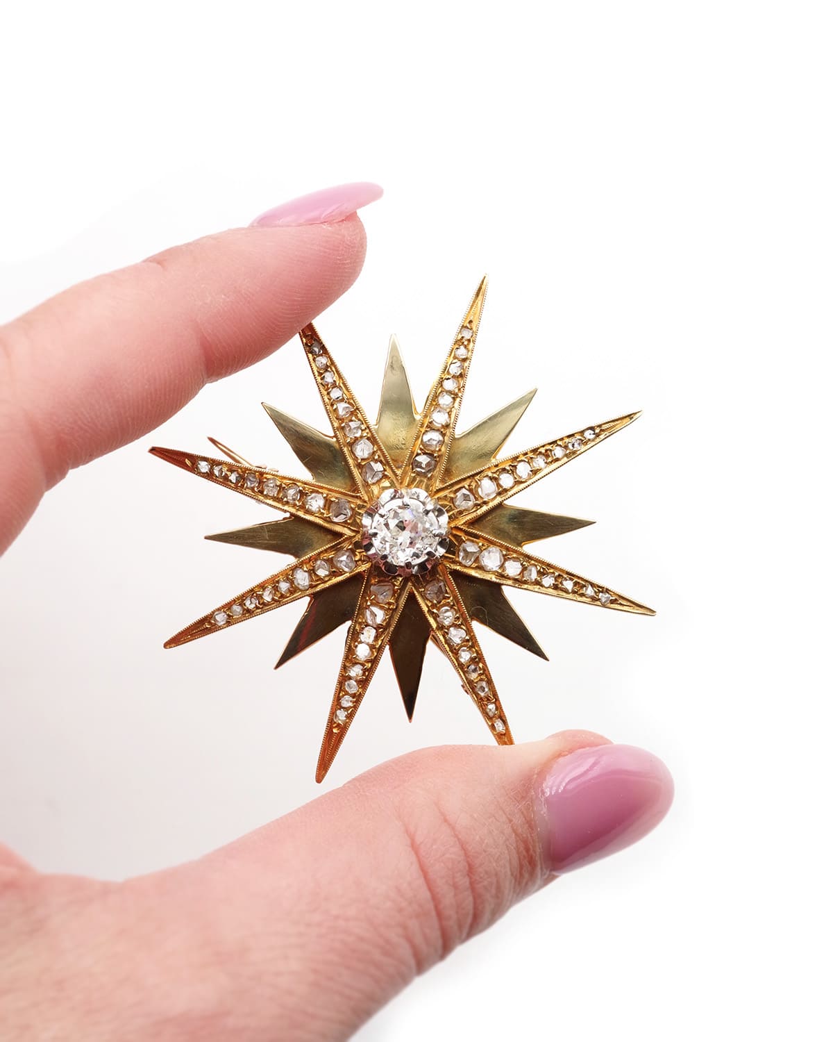 Victorian Diamond star brooch