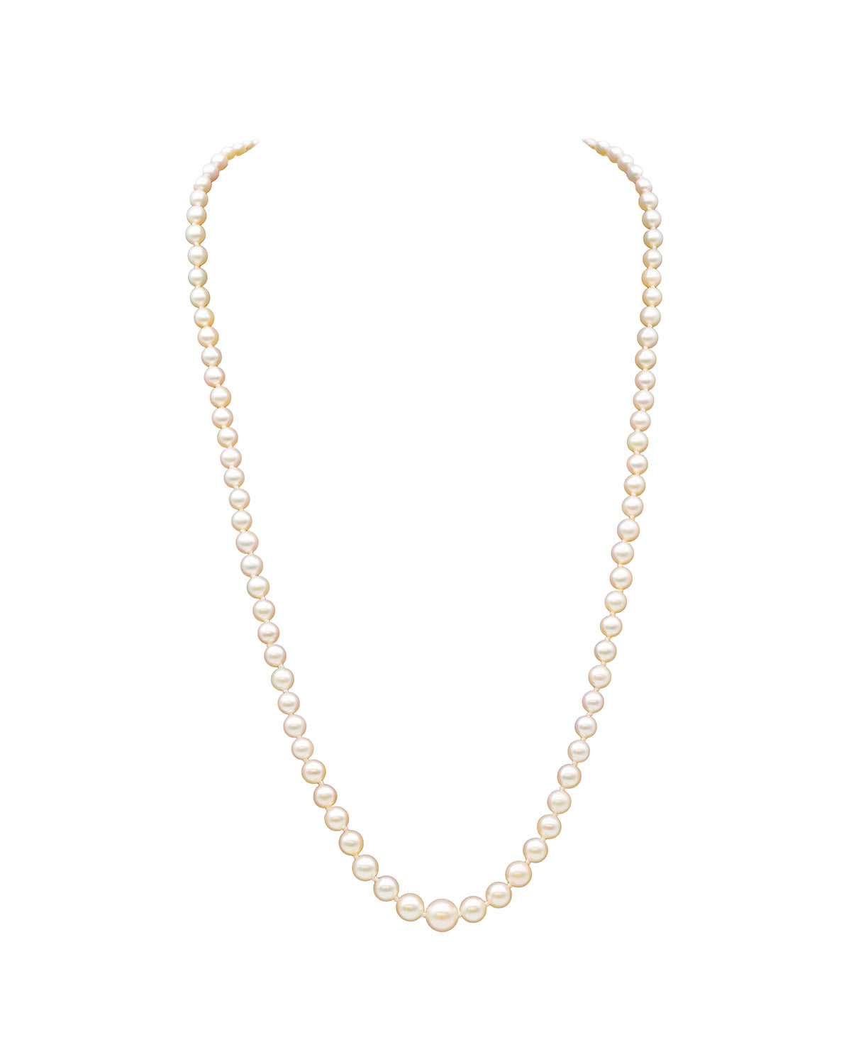 Collier chute de perles de culture en or