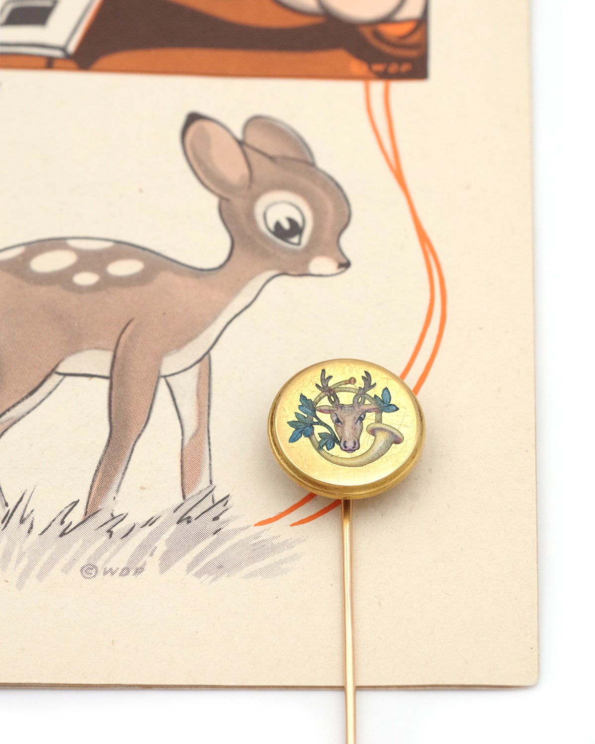 Epingle de cravate cerf cor de chasse