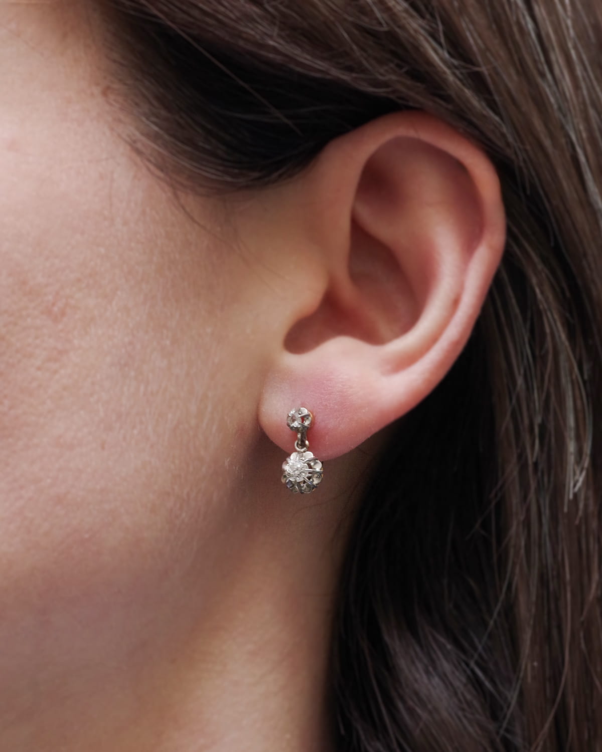 Boucles d'oreille diamants en or