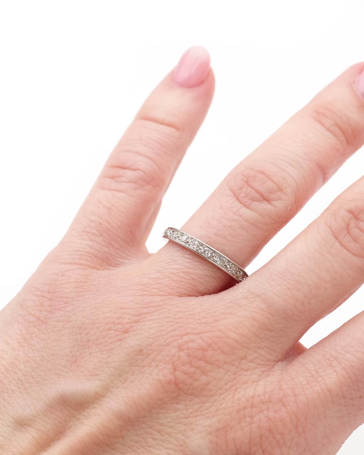 Eternity diamond ring in platinum