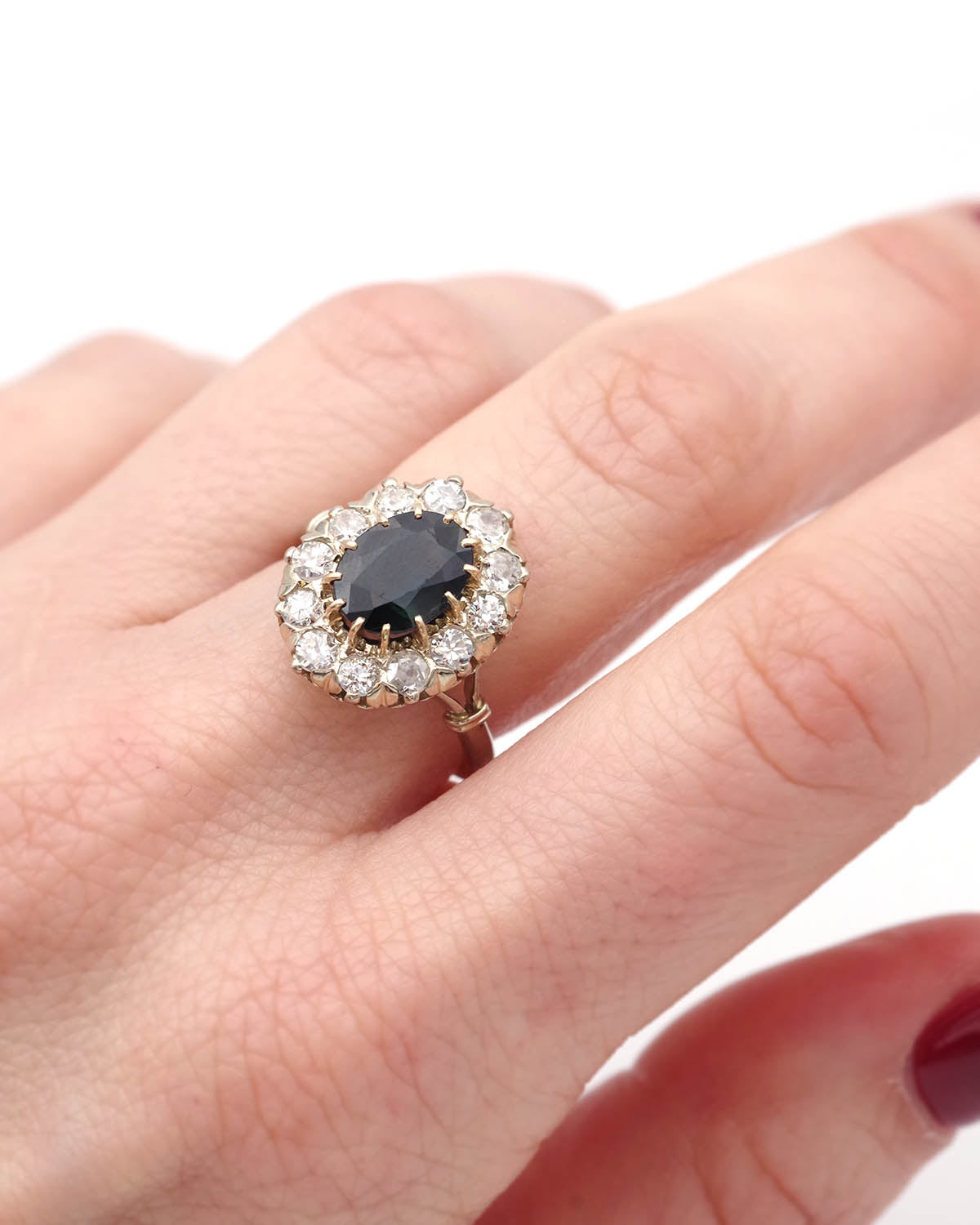 Bague marguerite saphir en or