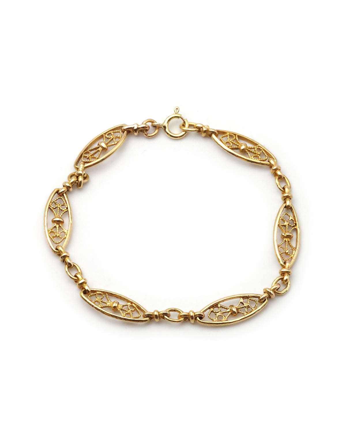 bracelet ancien maille filigrane en or