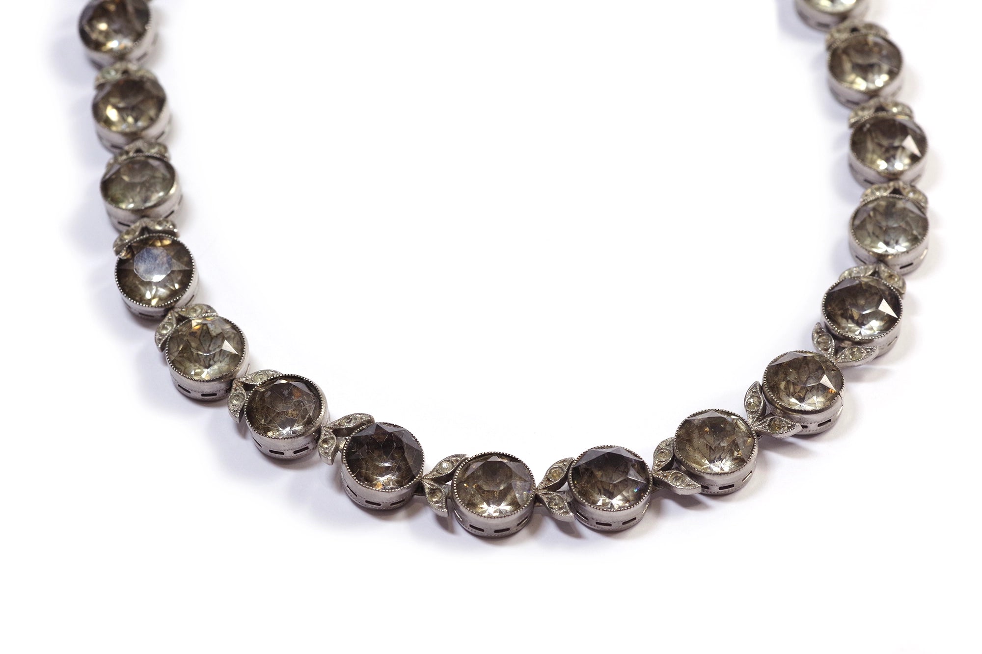 Edwardian silver paste necklace