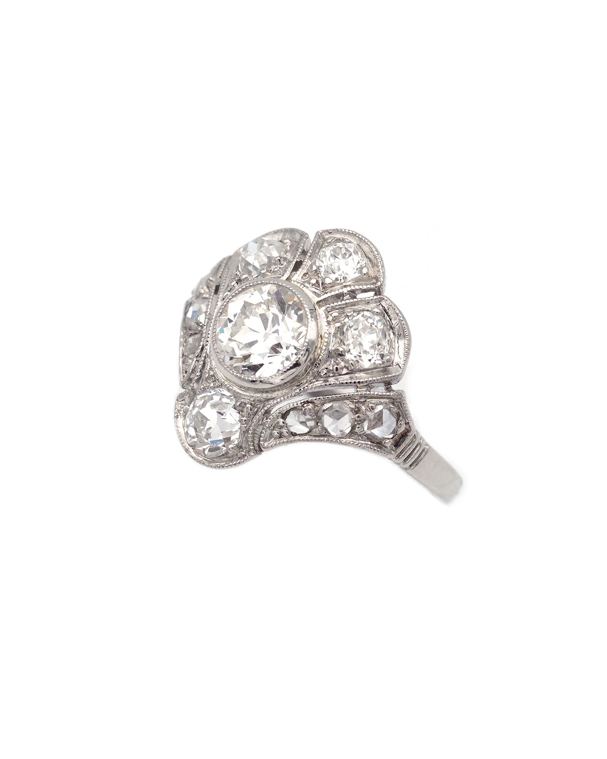 Art deco diamond egyptian revival ring