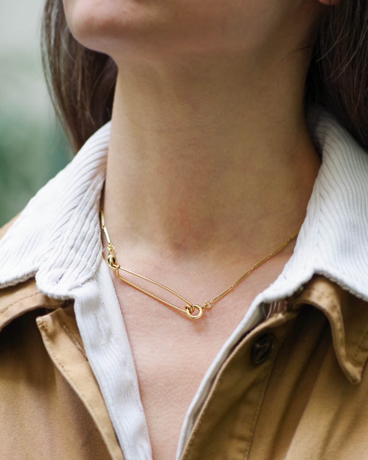 Antique gold safety pin