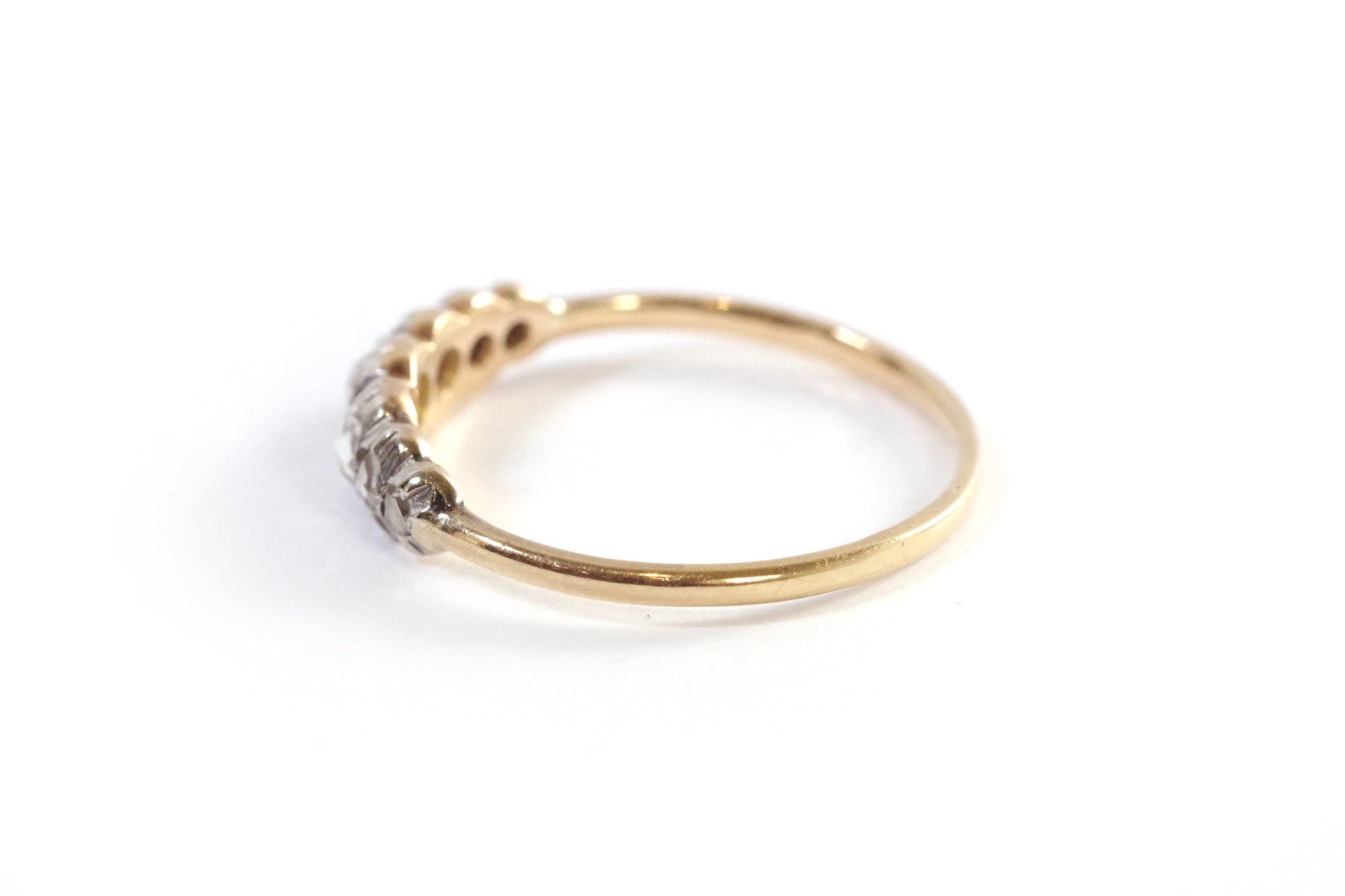 Gold and platinum diamond ring