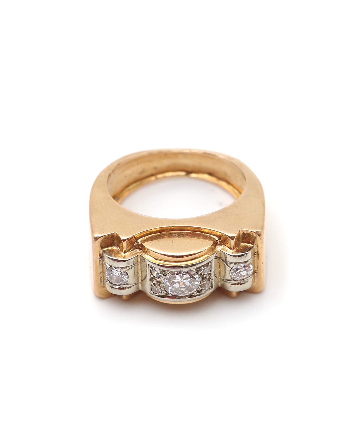 Solid gold bridge tank ring