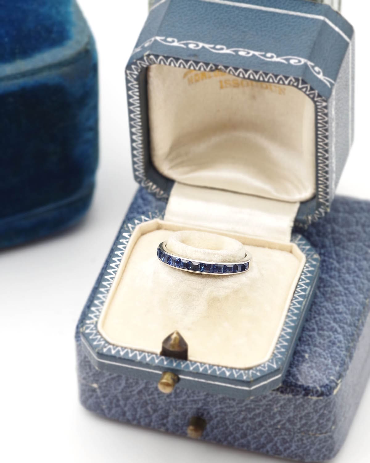 Art deco Half eternity sapphire ring 