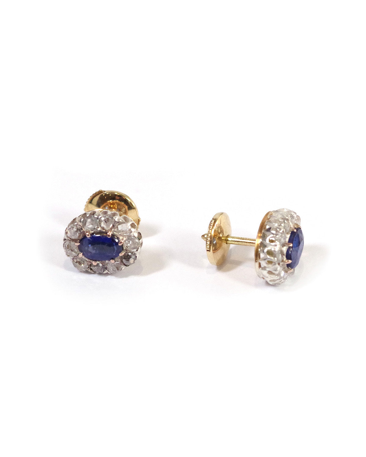 Boucles oreille saphir diamants