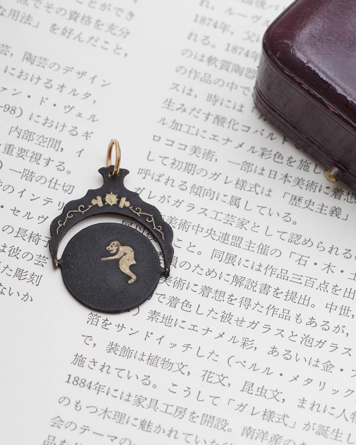 Japanese Shakudo Thaumatrope Pendant