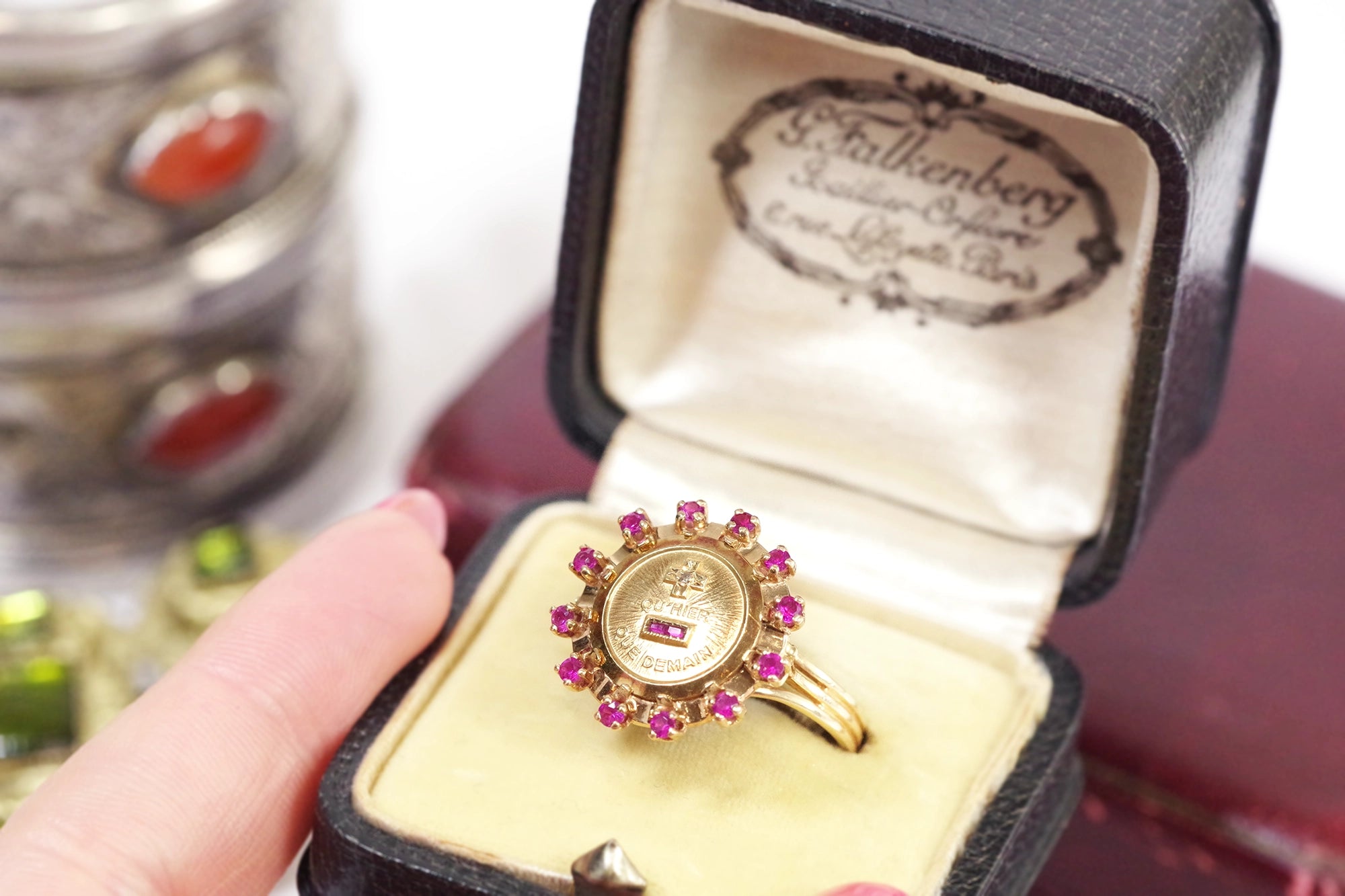 Augis love medal ruby ring