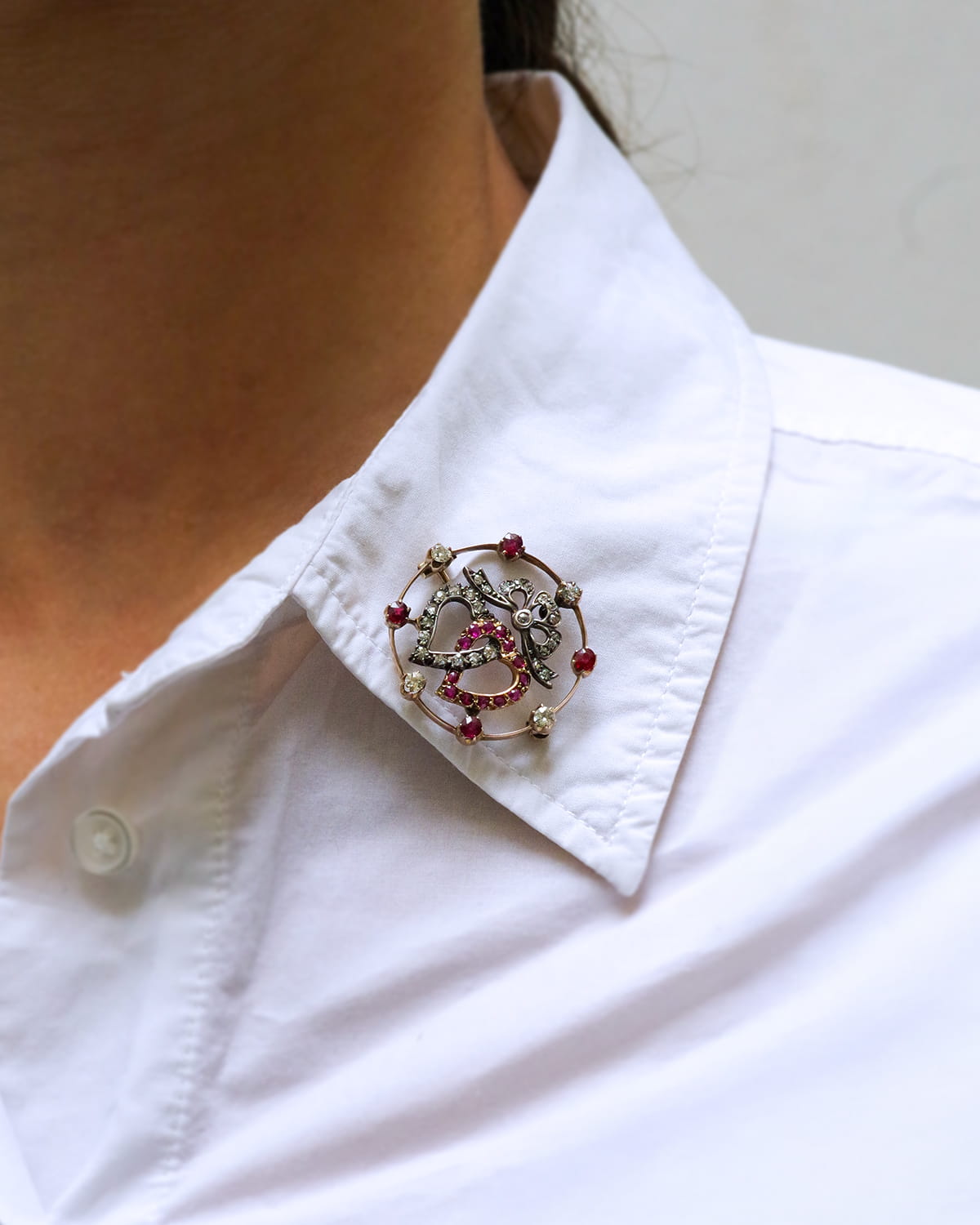 broche ancienne coeur en or 