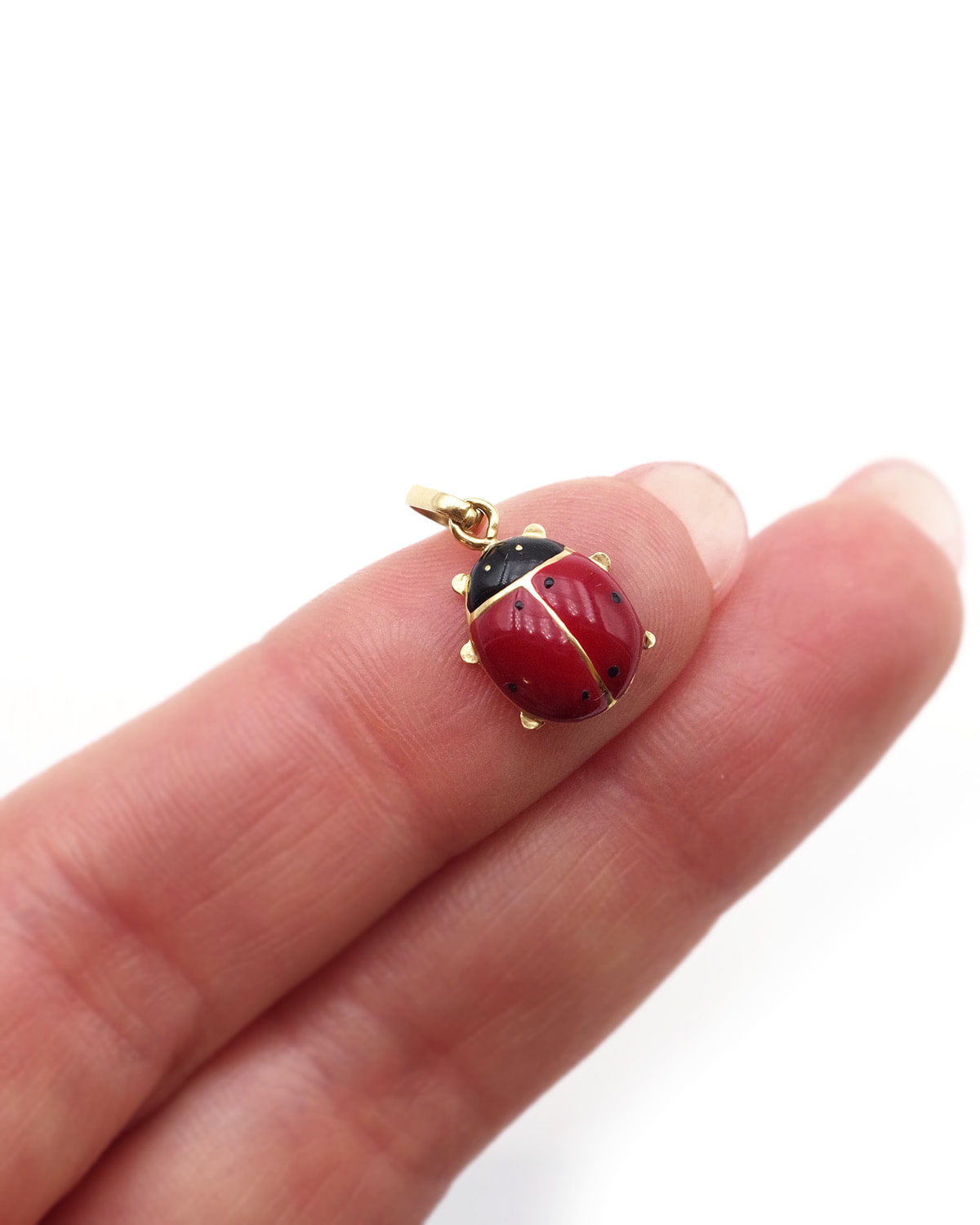 Vintage ladybug pendant in gold