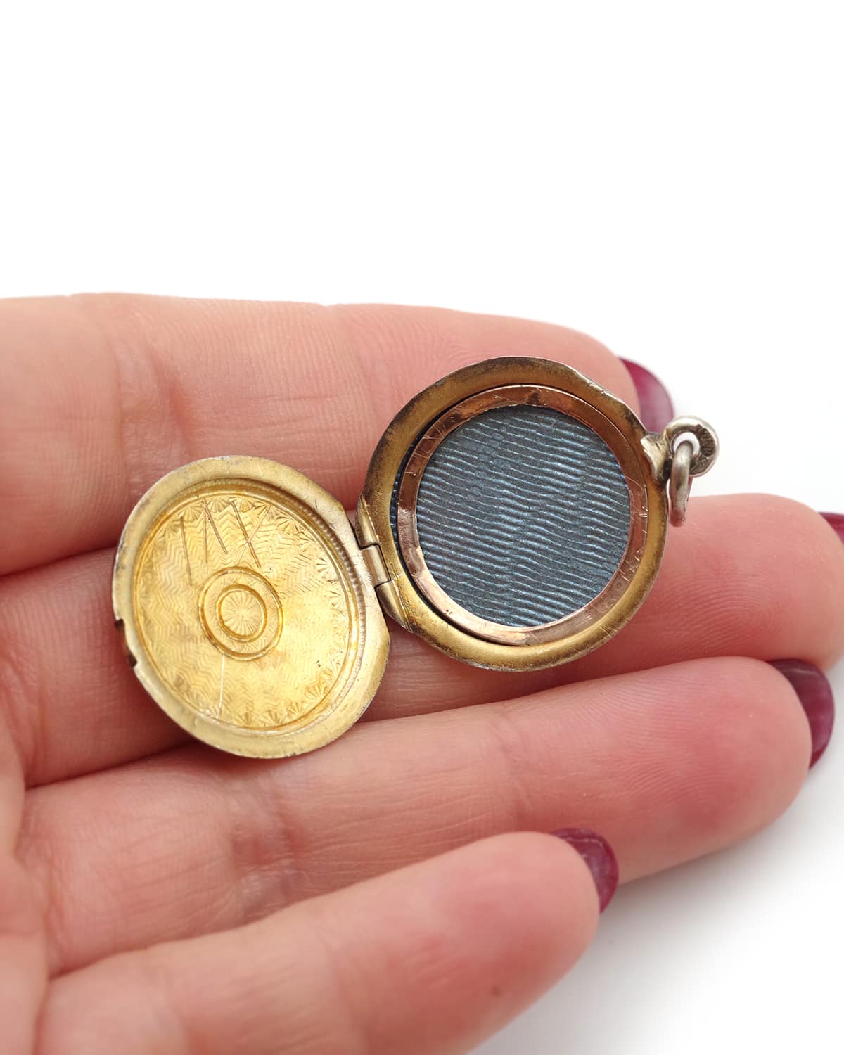 Antique guilloche enamel locket
