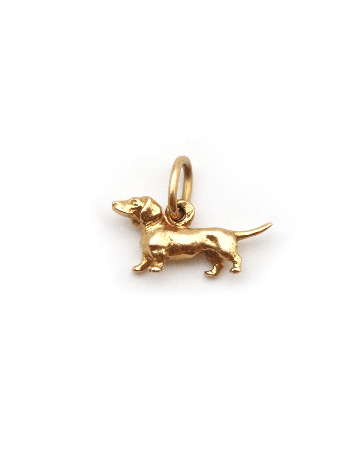 sausage dog gold pendant
