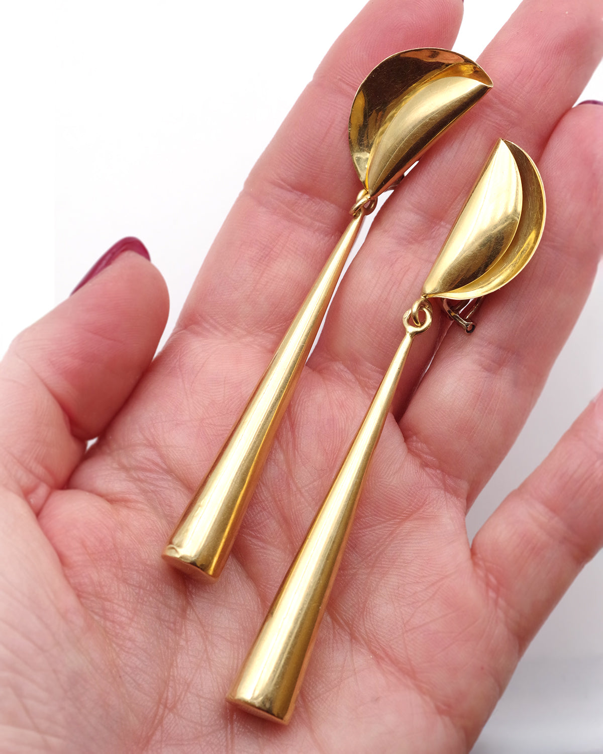 Mid century gold earrings