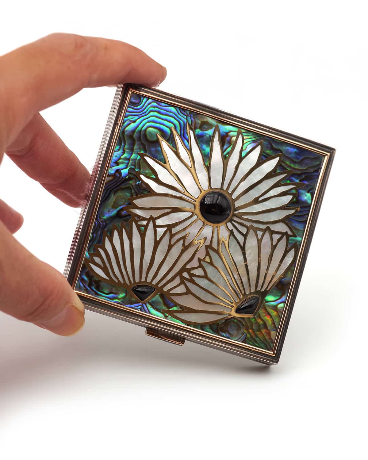 Mid century flower powder box