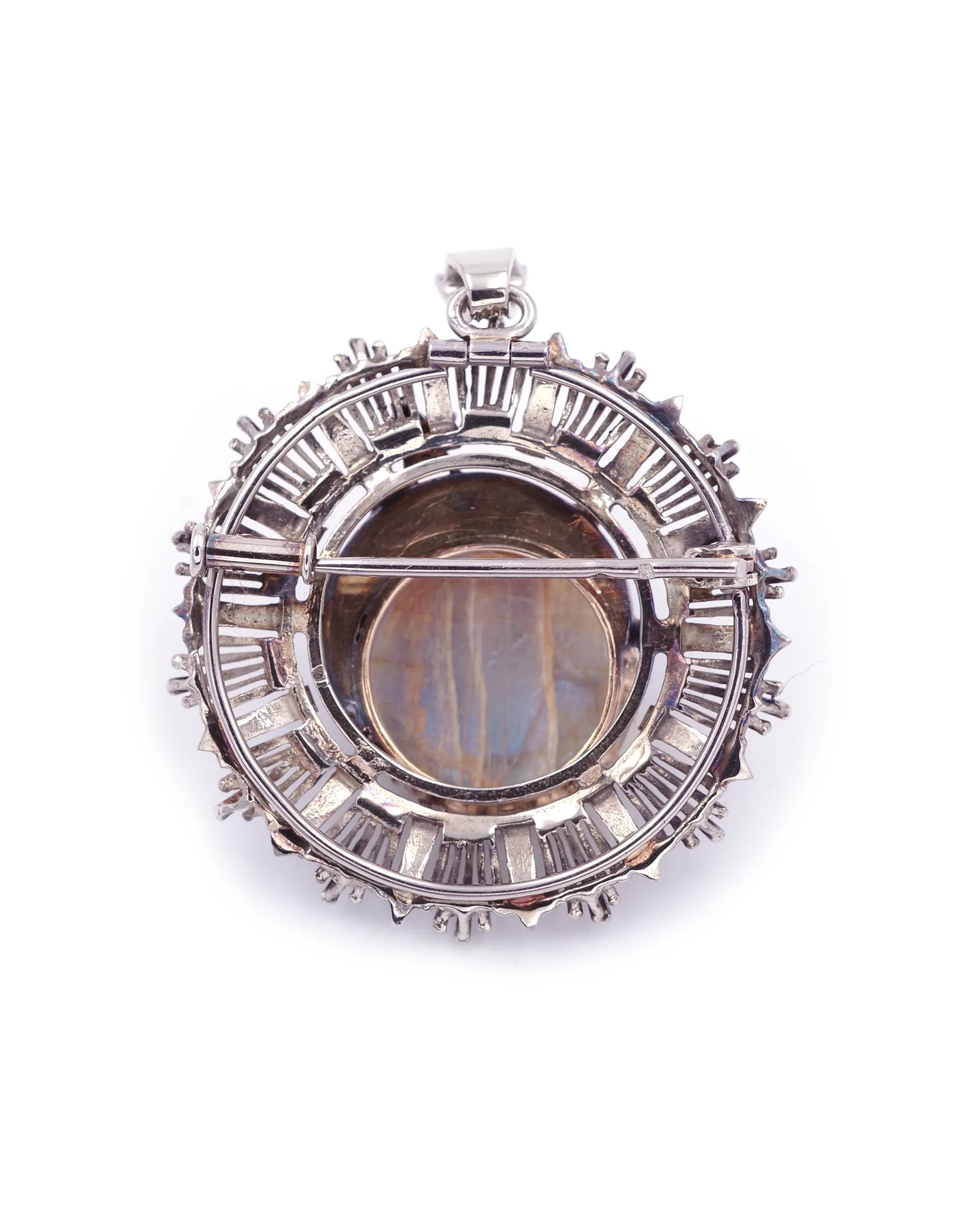 Moonstone pendant brooch