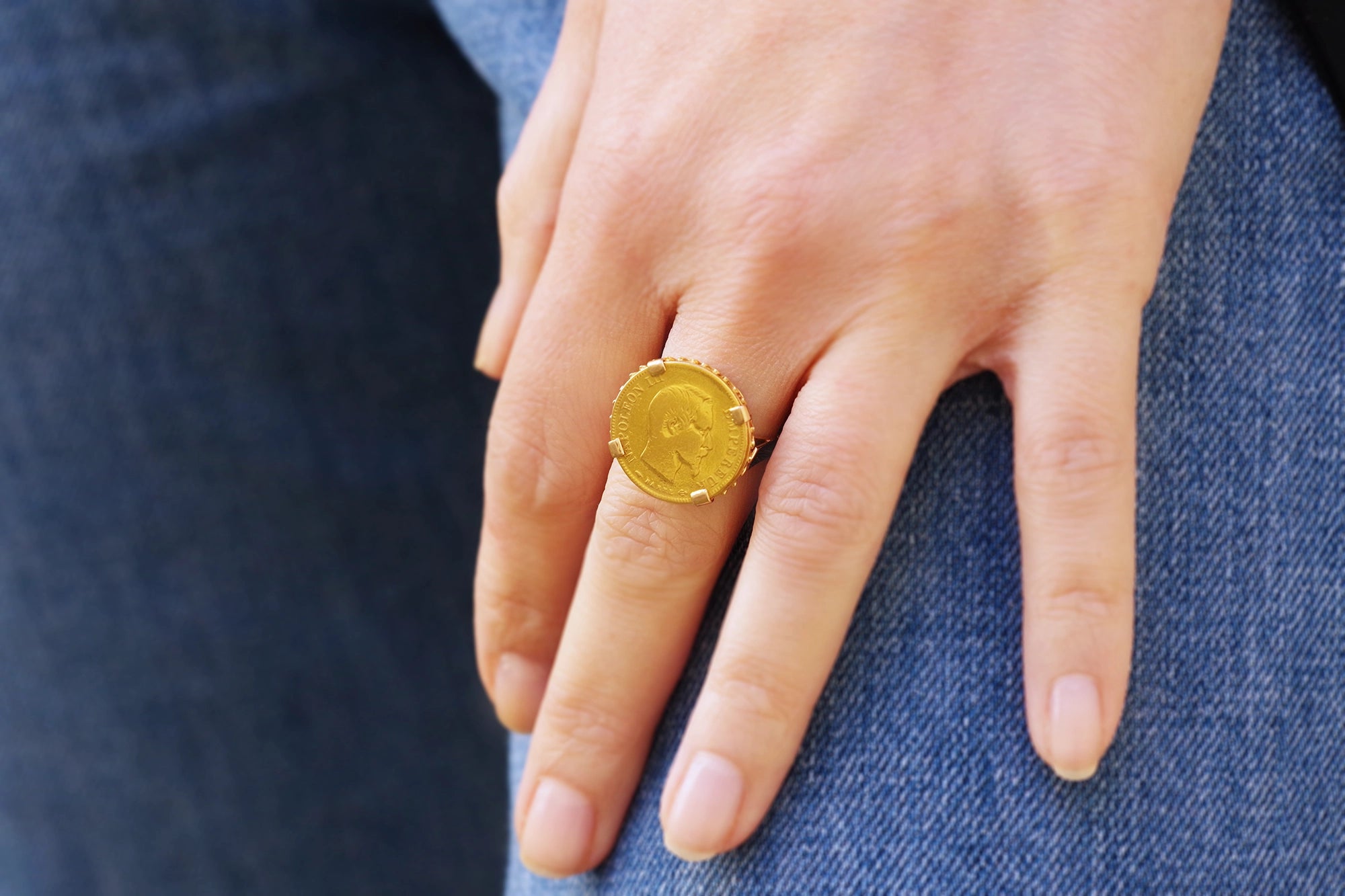 Bague en or pièce 10 francs