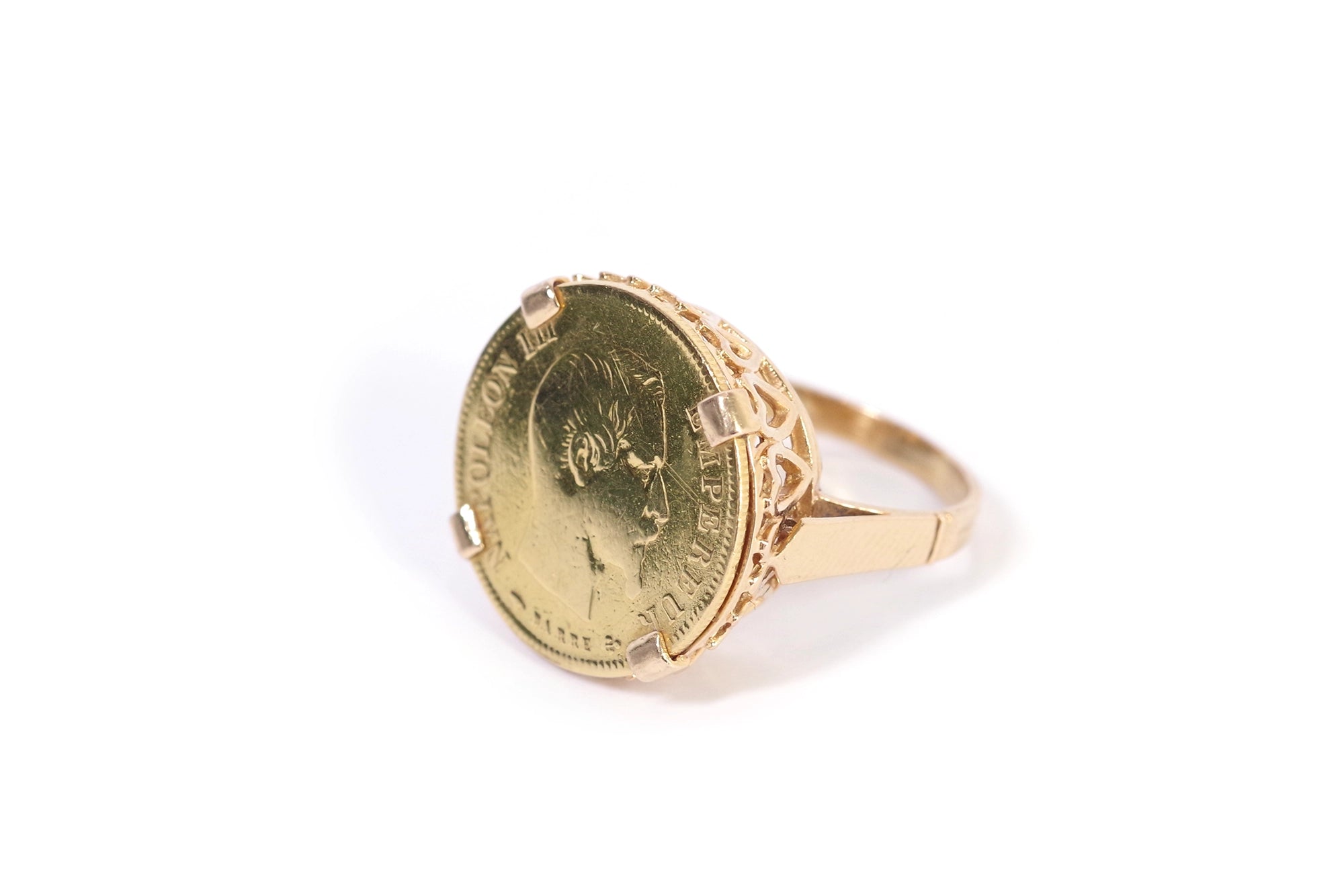 Napoleon III coin gold ring