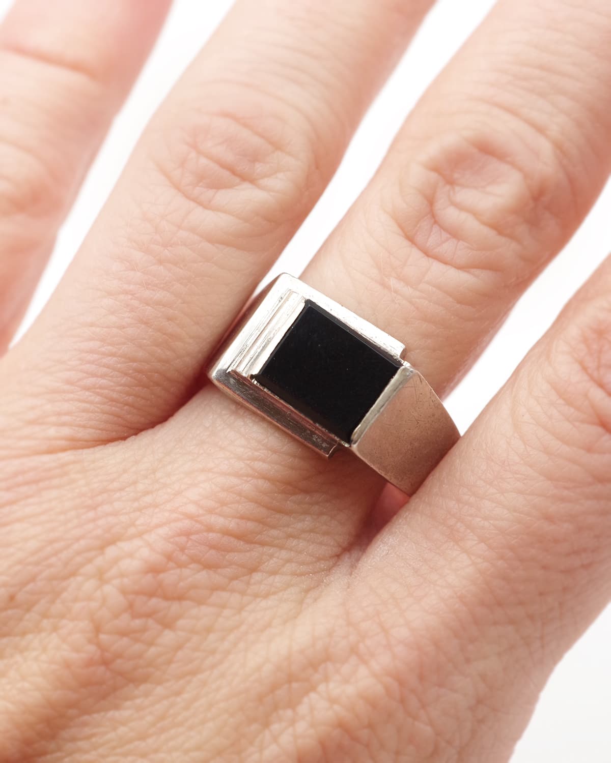 Onyx signet tank ring