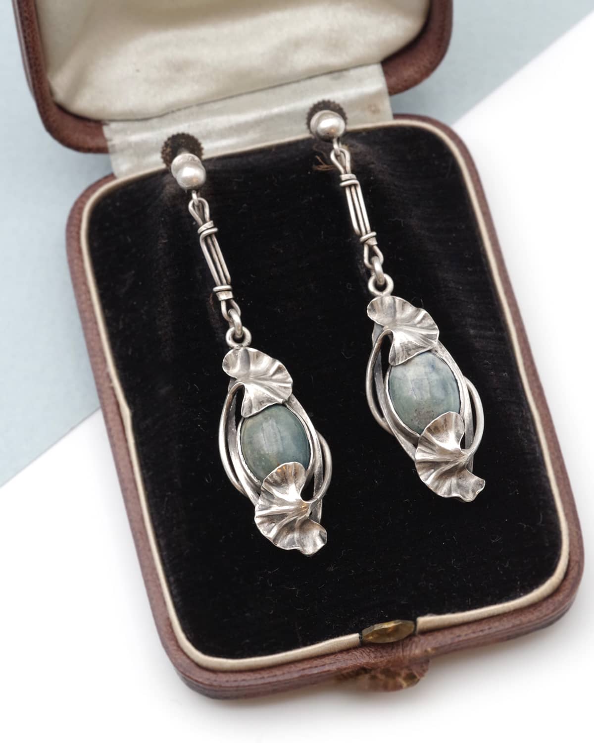 Paul dumont long silver earrings