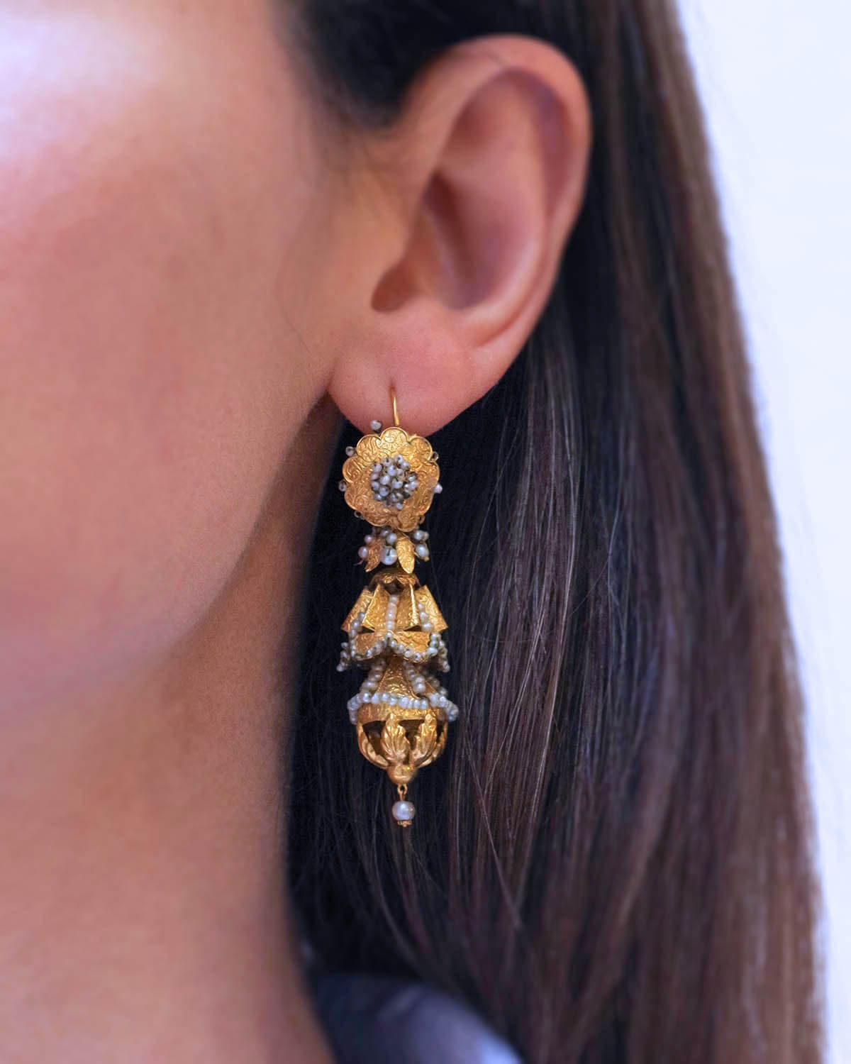 Victorian pearl earrings