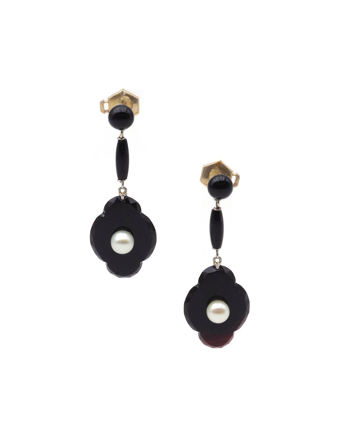 Boucles d'oreille Art Deco onyx