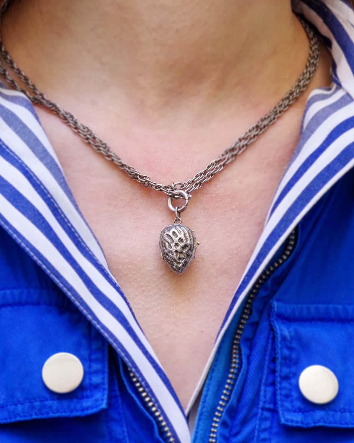 Pendentif amande en argent