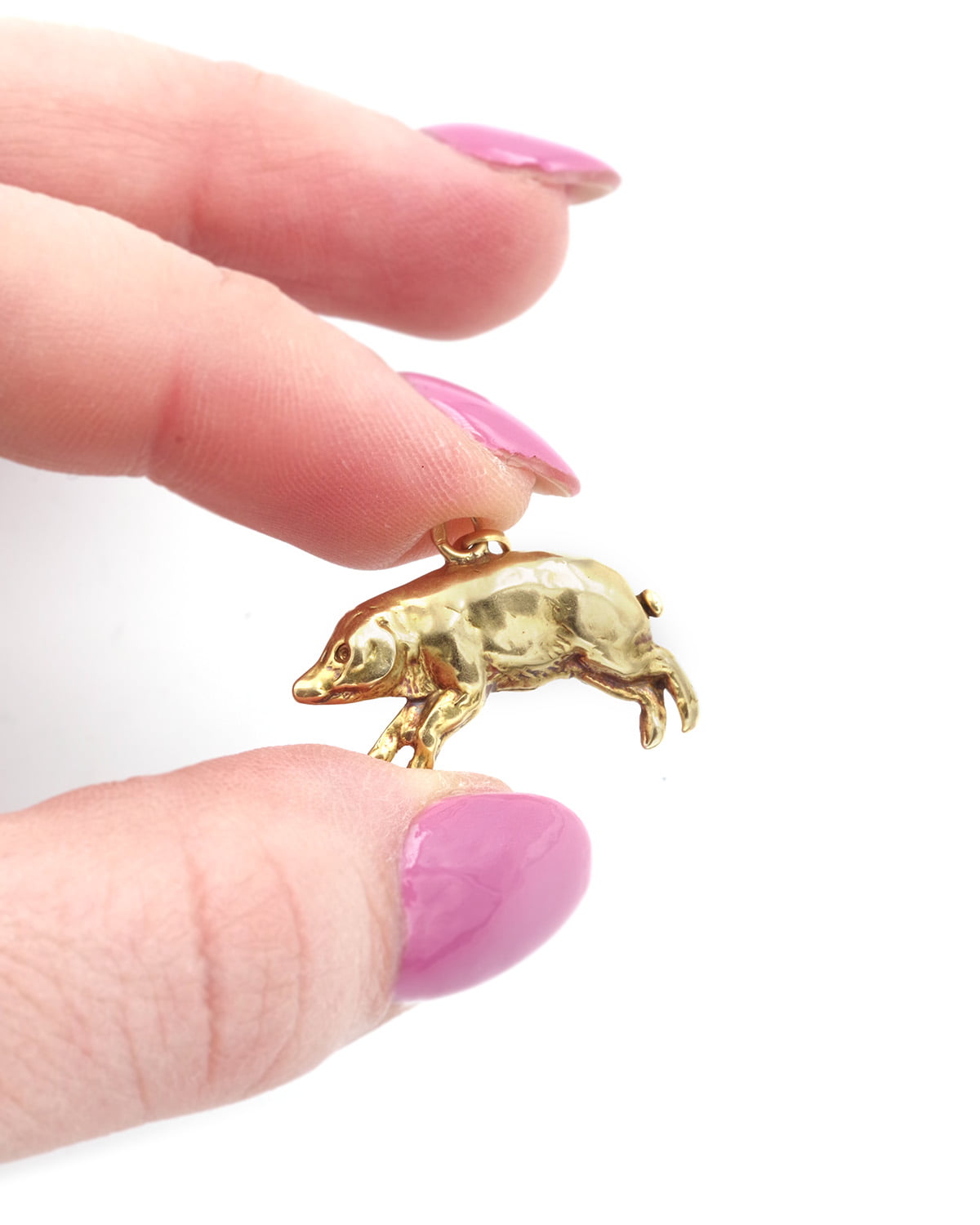 Antique lucky pig pendant