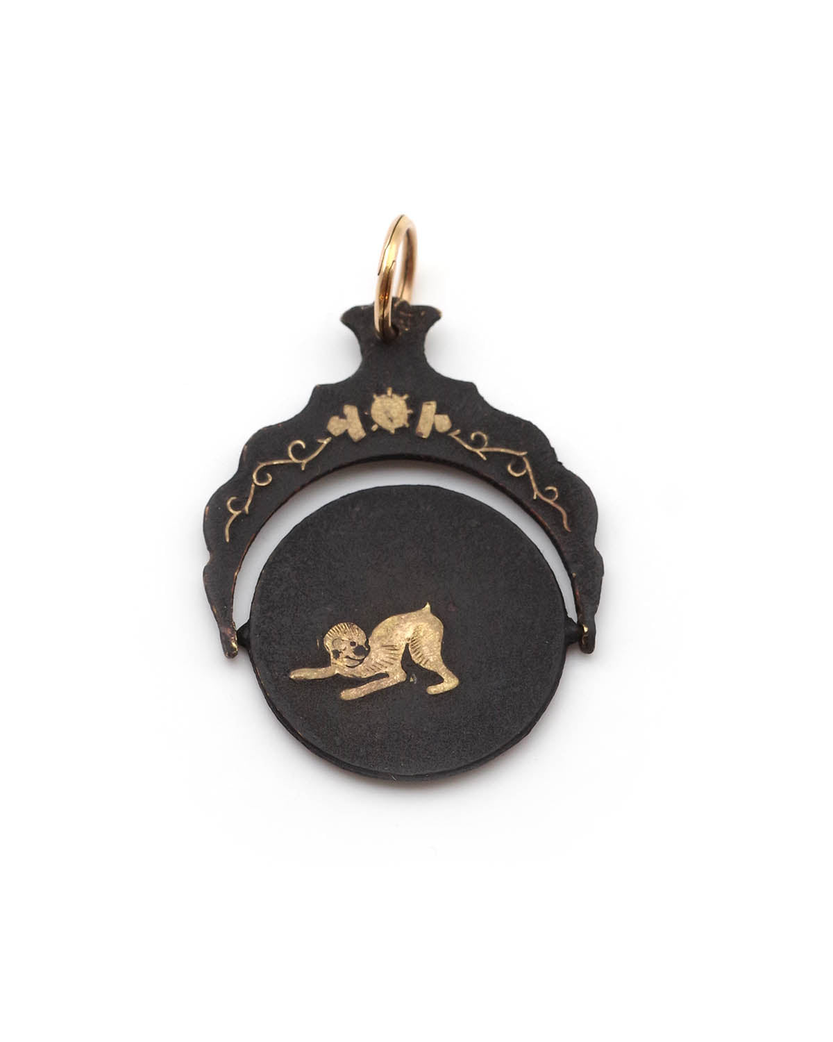 Japanese Shakudo Thaumatrope Pendant