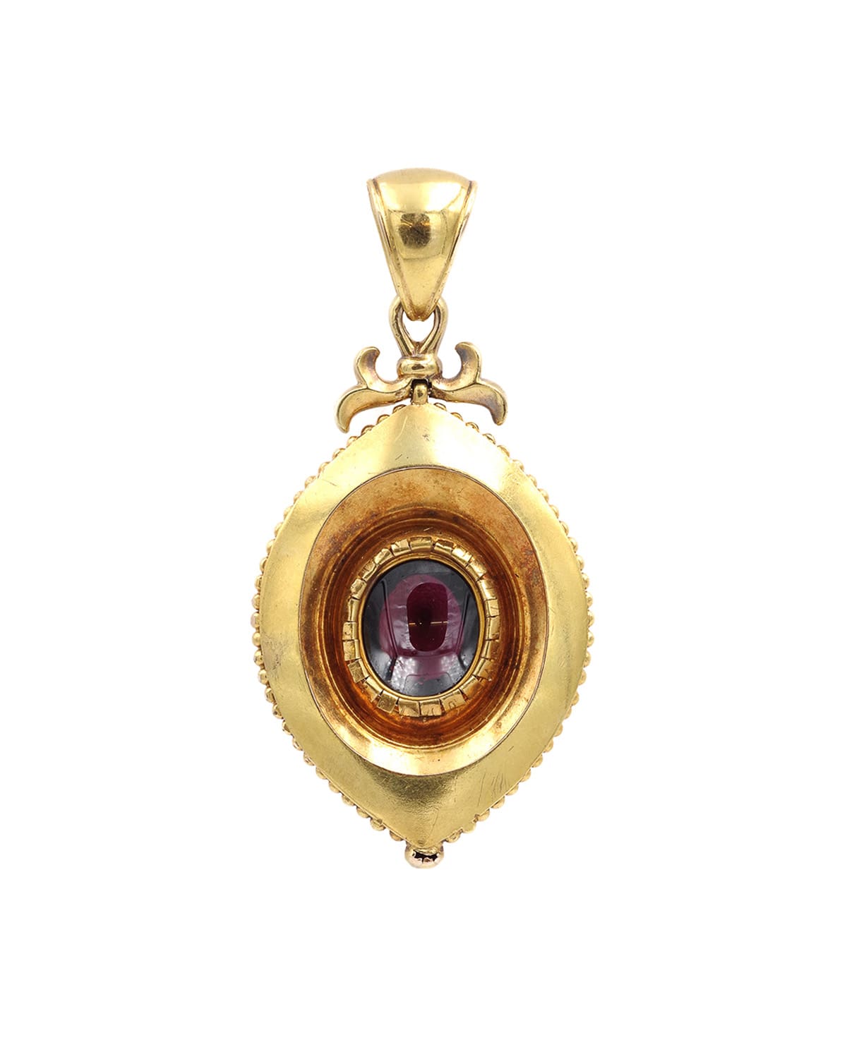 Neo etruscan garnet enamel pendant