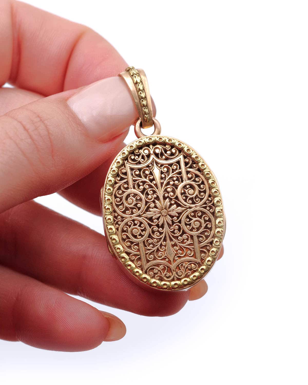 Large gold locket pendant