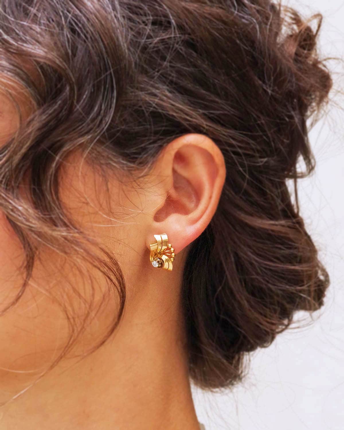 Vintage 1950s diamond earrings