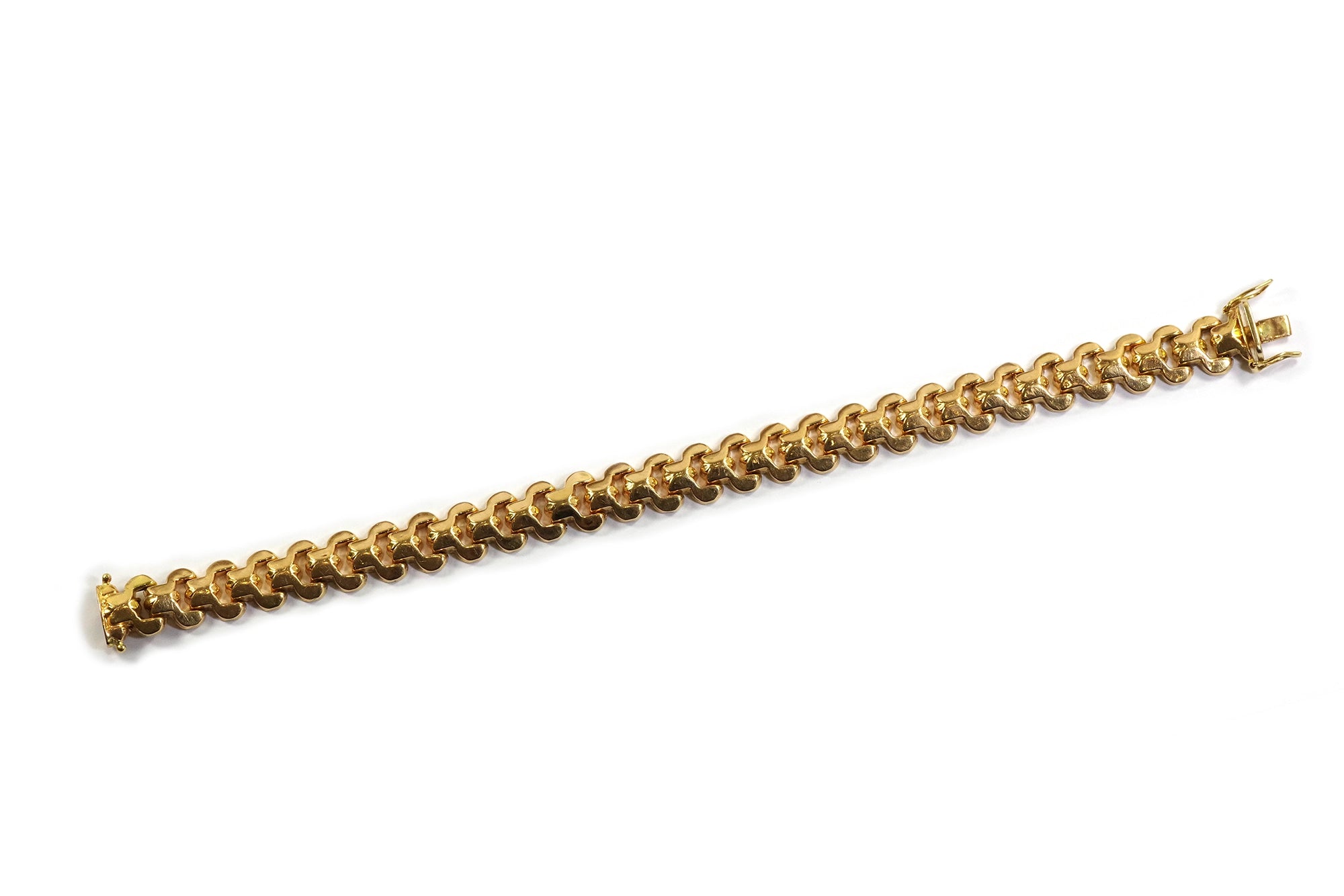 Long tank bracelet in gold