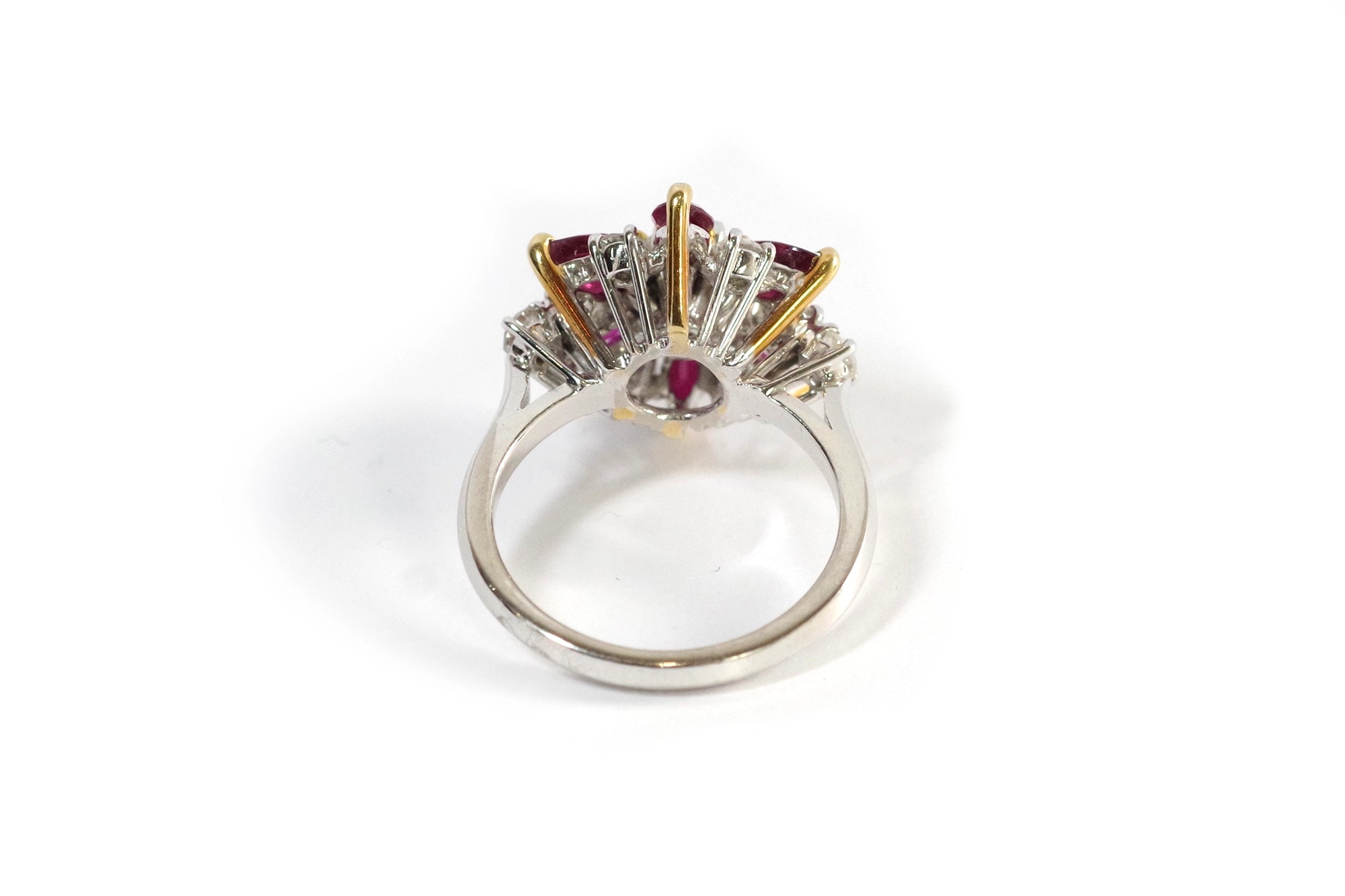 White gold ruby diamond ring