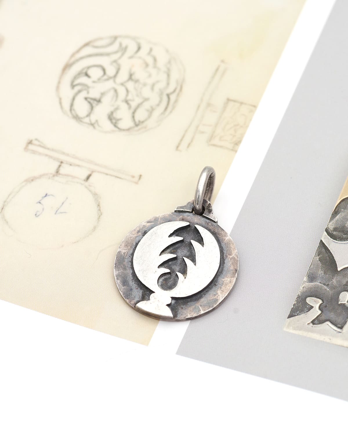 Cancer silver medal pendant