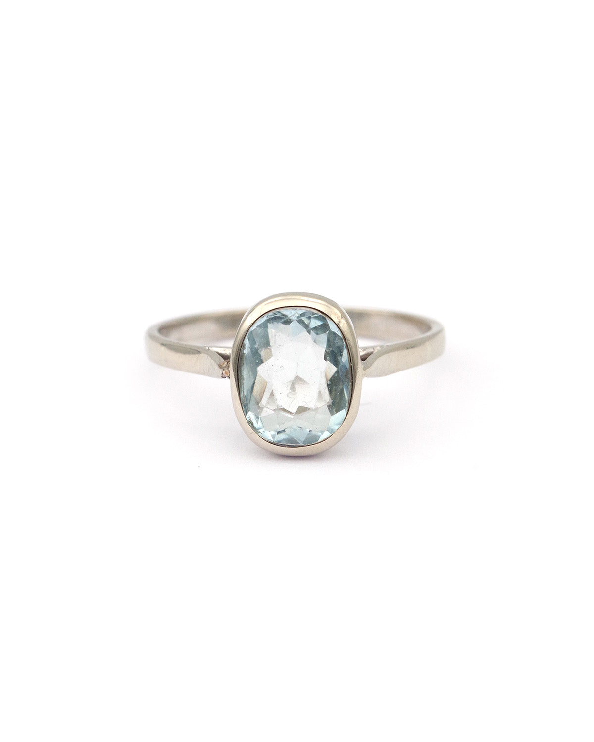 bague aigue-marine en or blanc
