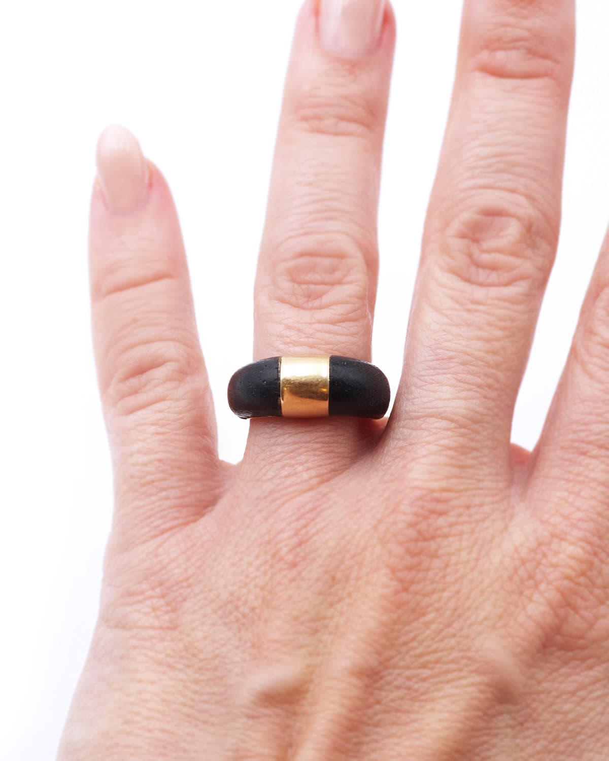Bague ébène et or 