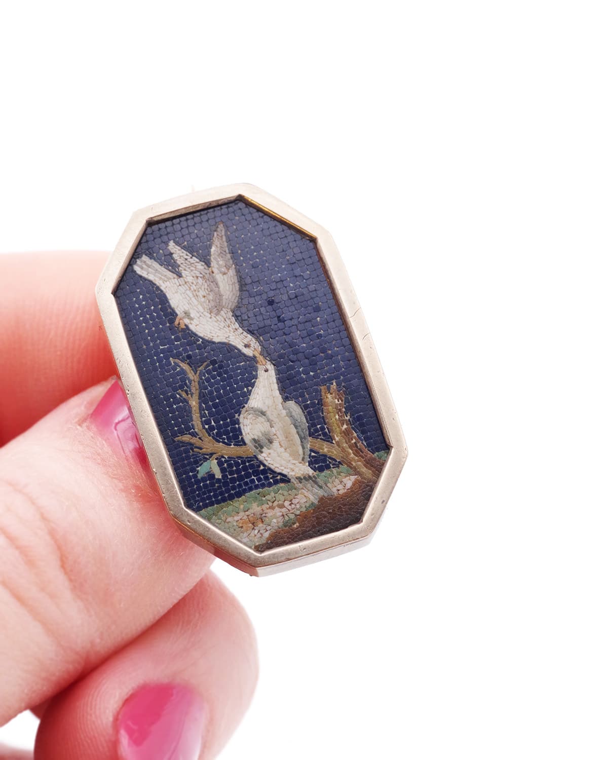 Antique micro mosaic brooch