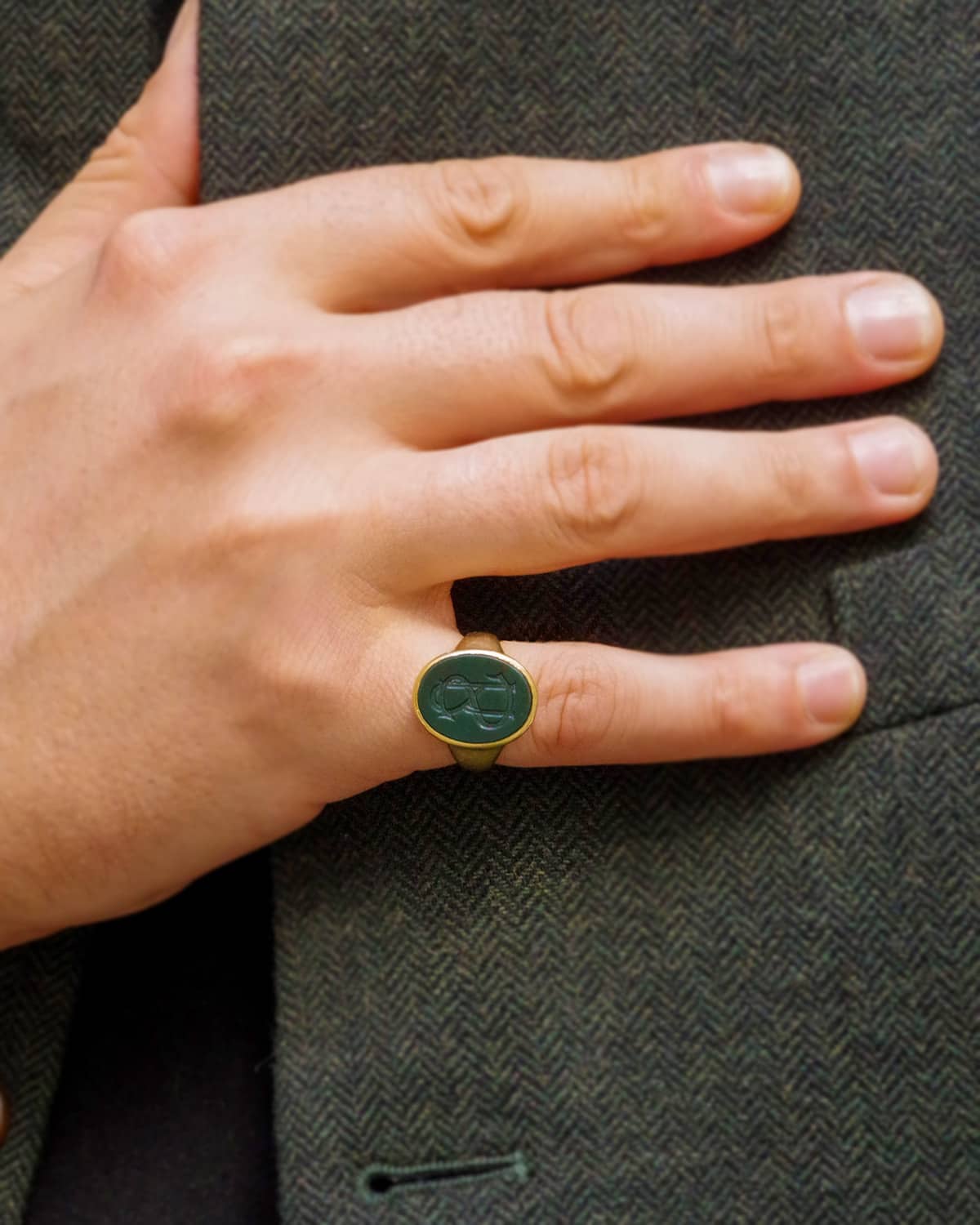 bloodstone ring in gold